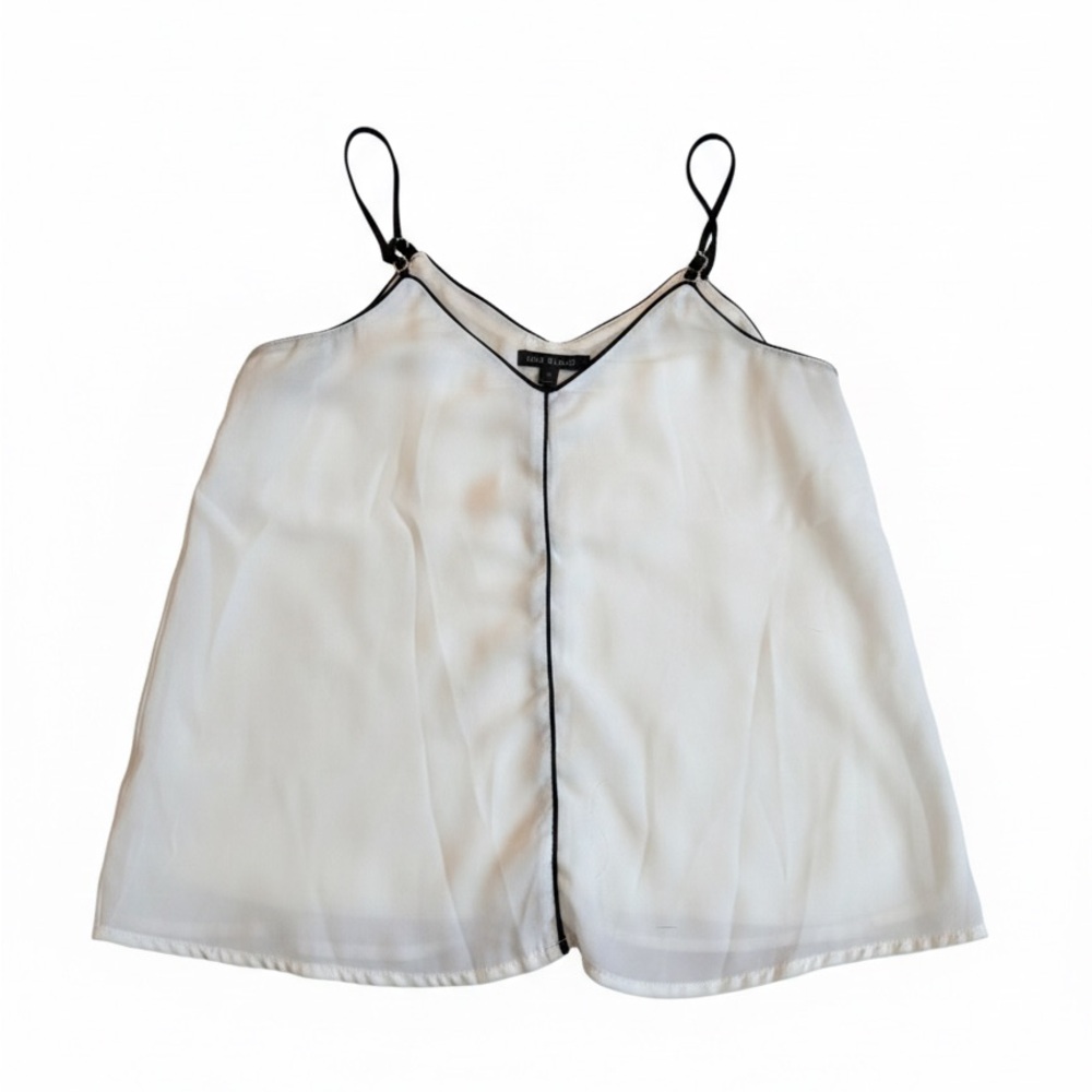 Elegant White Tank Top with Black Trim